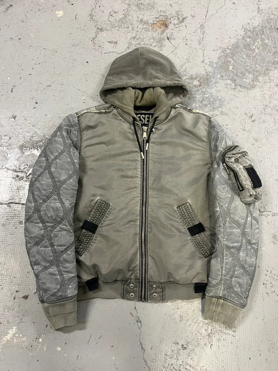 Diesel Astro Cargo Grey Bomber Jacket HTIbXrP 0