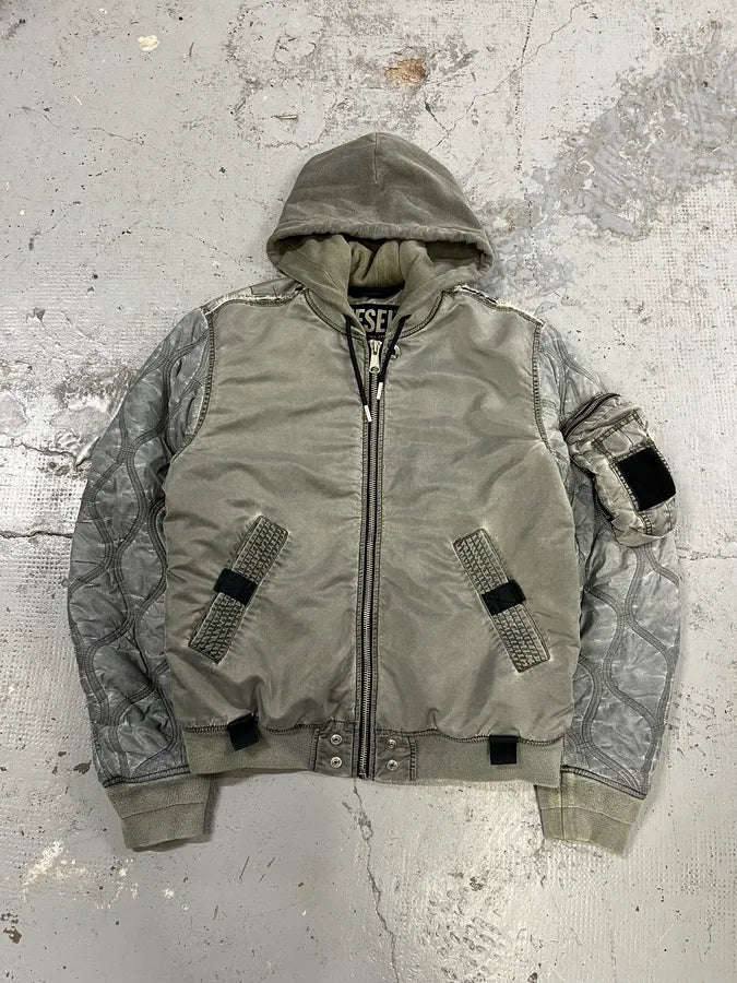 Diesel Astro Cargo Grey Bomber Jacket HTIbXrP 3