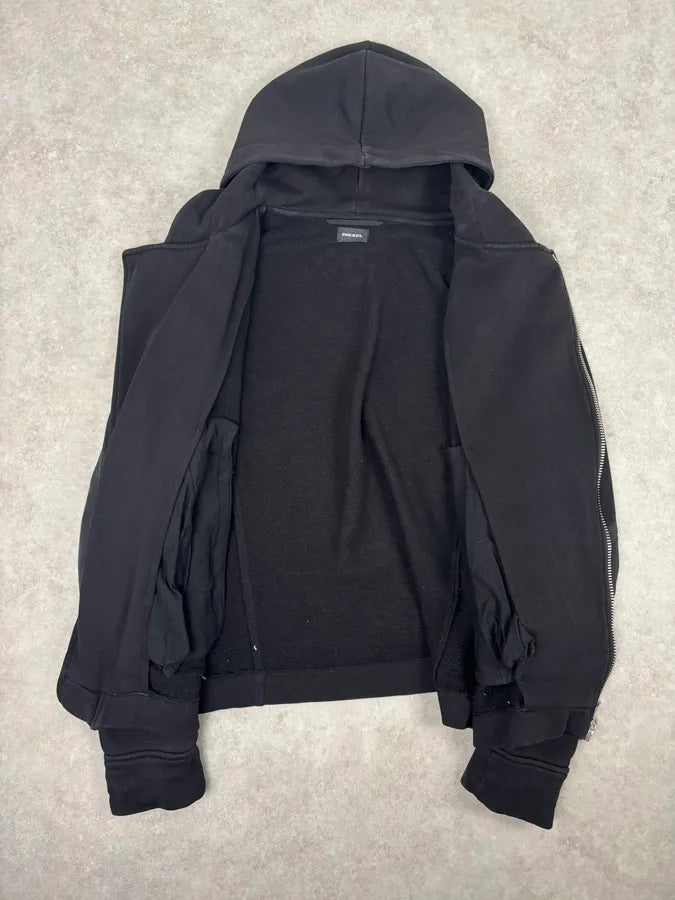 Diesel Asymmetrical Black Zip-up Hoodie hbQDZqx 6