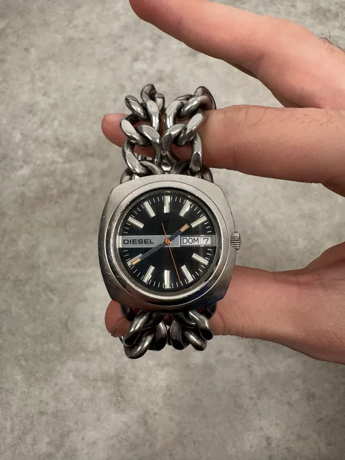 Diesel Avant Garde Grey Metallic Chains Watch PcQCIyi 3