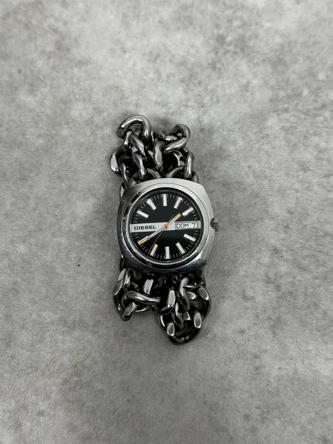 Diesel Avant Garde Grey Metallic Chains Watch PcQCIyi 5