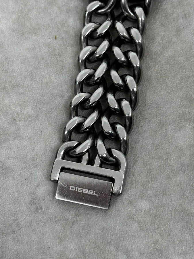 Diesel Avant Garde Grey Metallic Chains Watch PcQCIyi 7