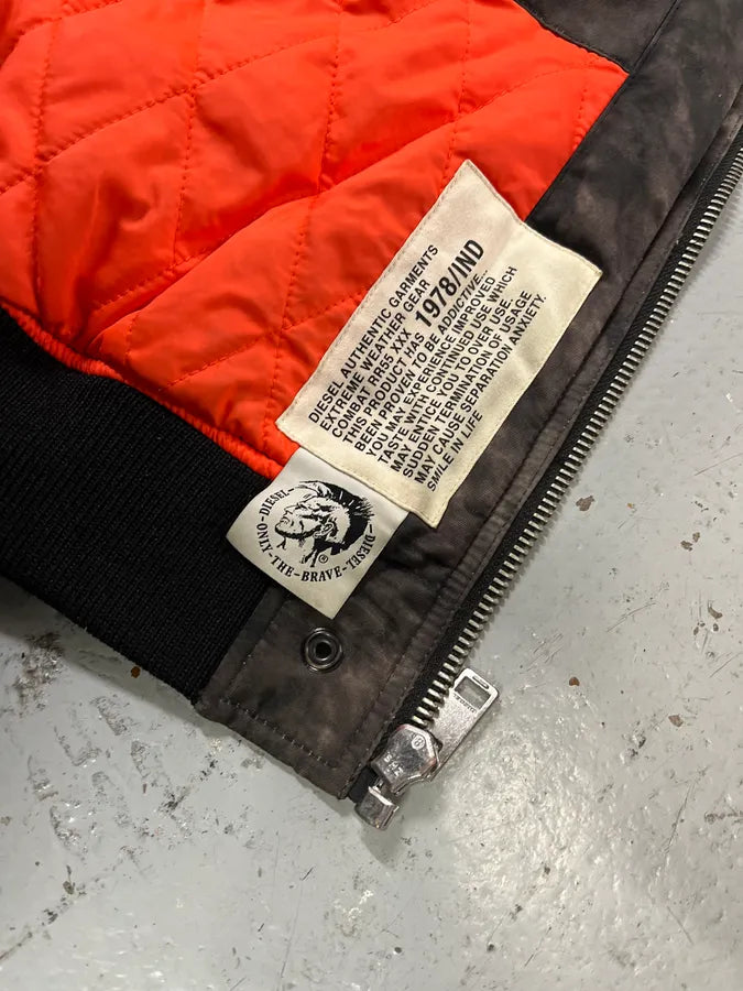 Diesel Black & Grey Shadow Pleated Bomber Jacket ahXCbce 10