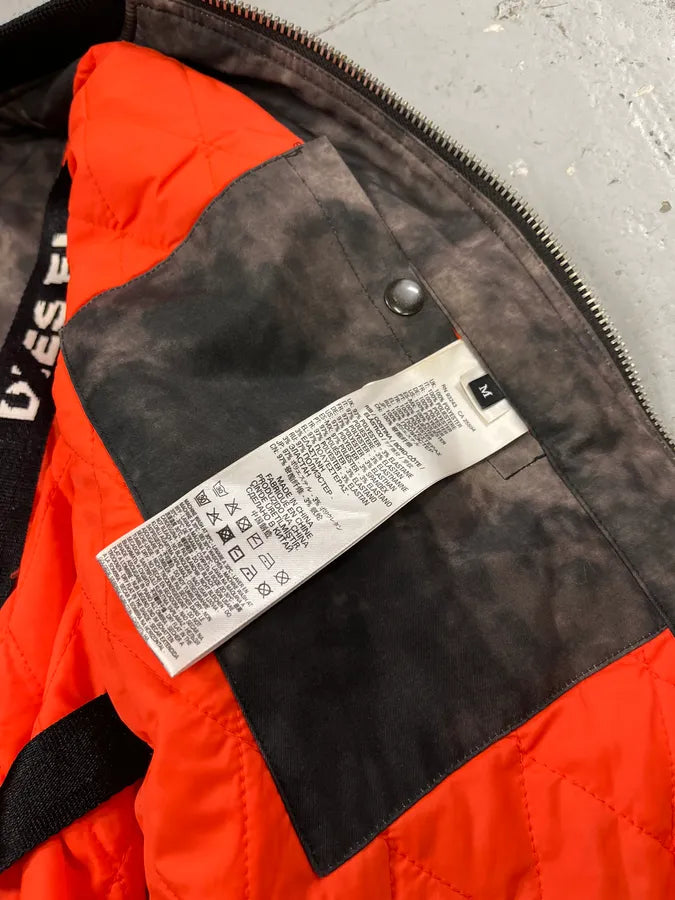 Diesel Black & Grey Shadow Pleated Bomber Jacket ahXCbce 11