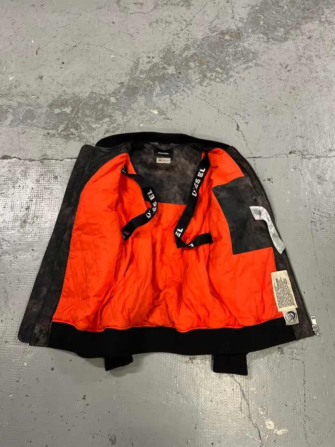 Diesel Black & Grey Shadow Pleated Bomber Jacket ahXCbce 7