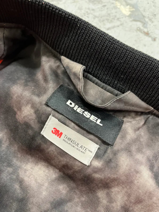 Diesel Black & Grey Shadow Pleated Bomber Jacket ahXCbce 9