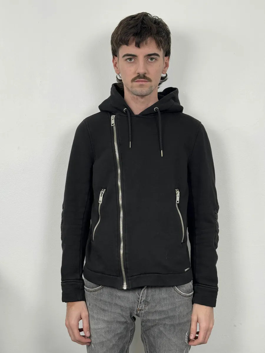 Diesel Black Asymmetrical Biker Zip-up Hoodie IQXsVqW 1