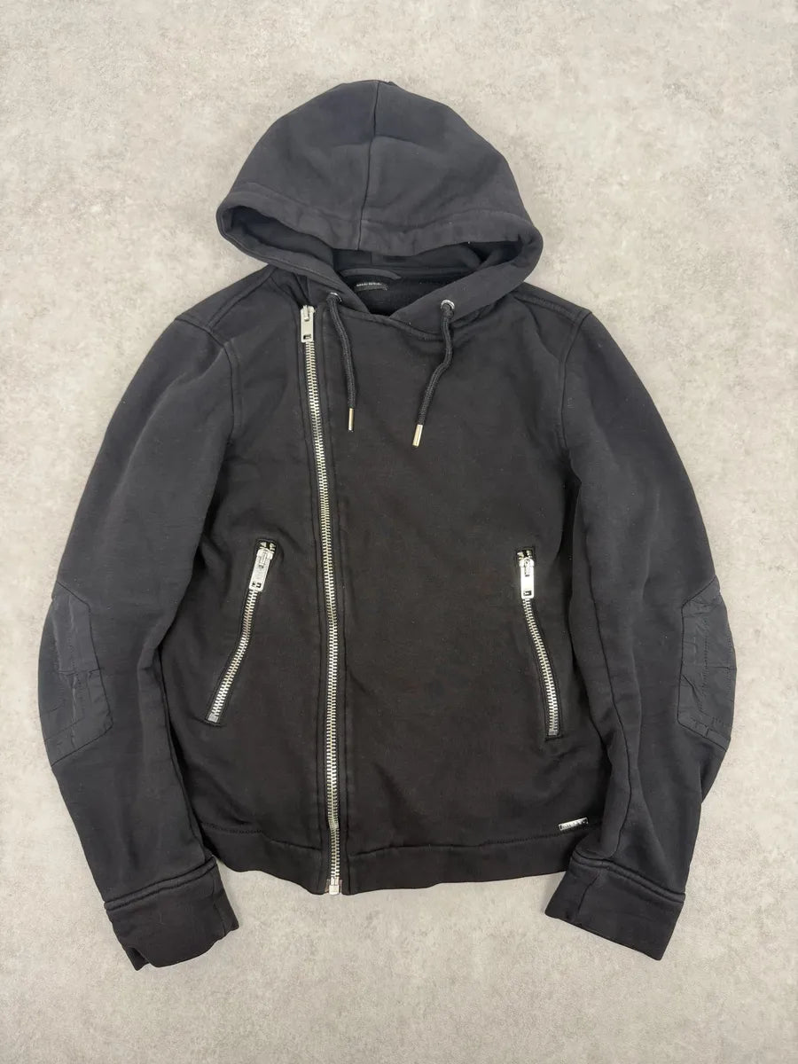 Diesel Black Asymmetrical Biker Zip-up Hoodie IQXsVqW 6