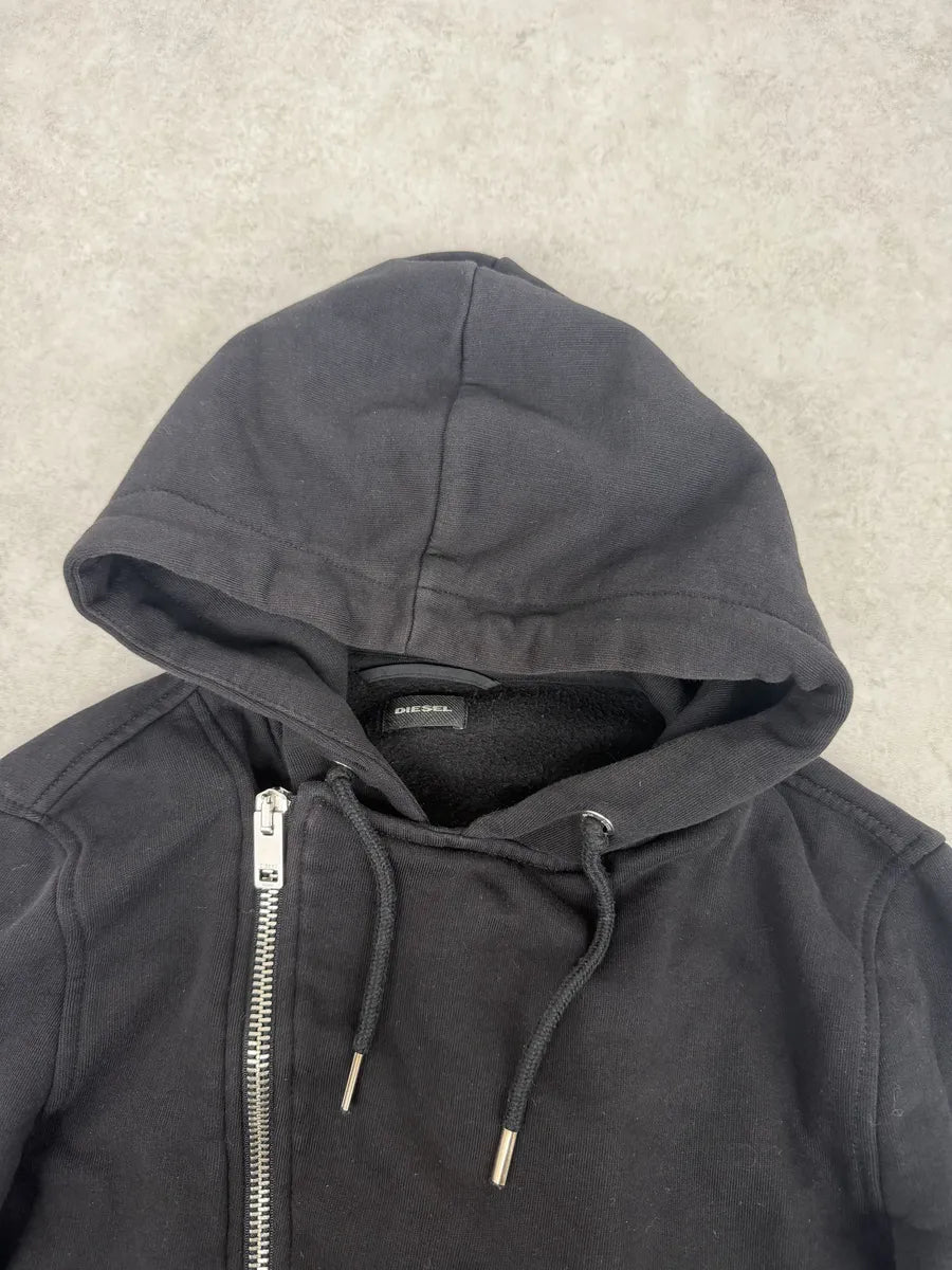 Diesel Black Asymmetrical Biker Zip-up Hoodie IQXsVqW 8