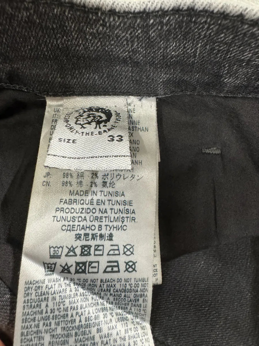 Diesel Black Bleached Effect Coated Slim Jeans IijOyQN 10