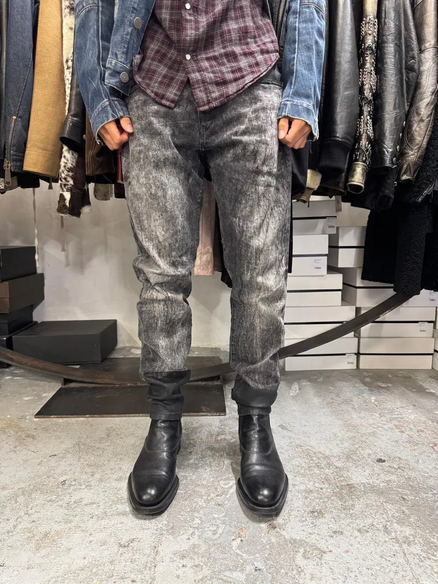 Diesel Black Bleached Effect Coated Slim Jeans IijOyQN 2