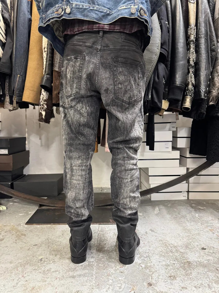 Diesel Black Bleached Effect Coated Slim Jeans IijOyQN 4