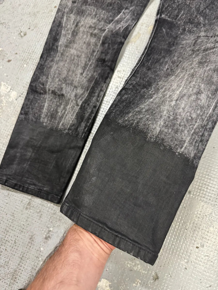 Diesel Black Bleached Effect Coated Slim Jeans IijOyQN 7