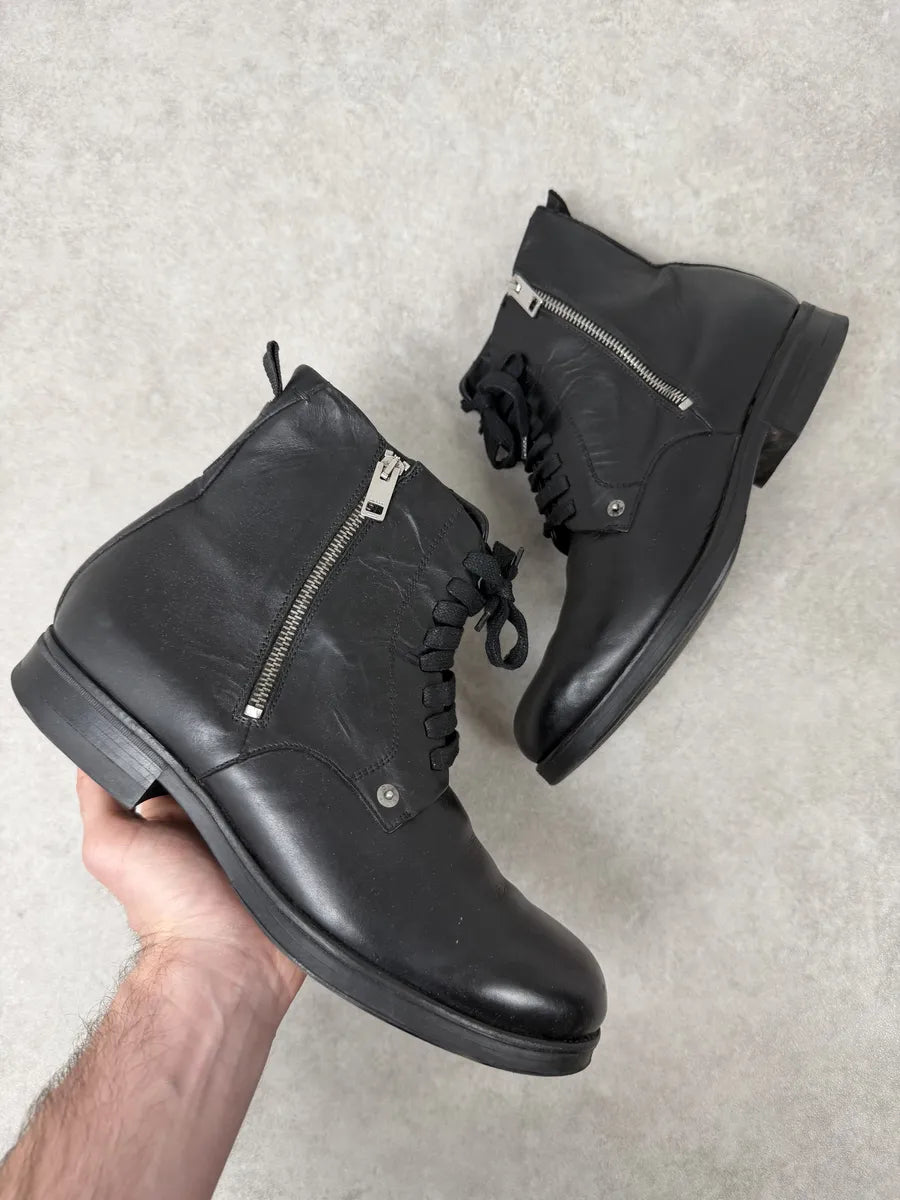 Diesel Black Classy Leather Boots LumhHqv 0