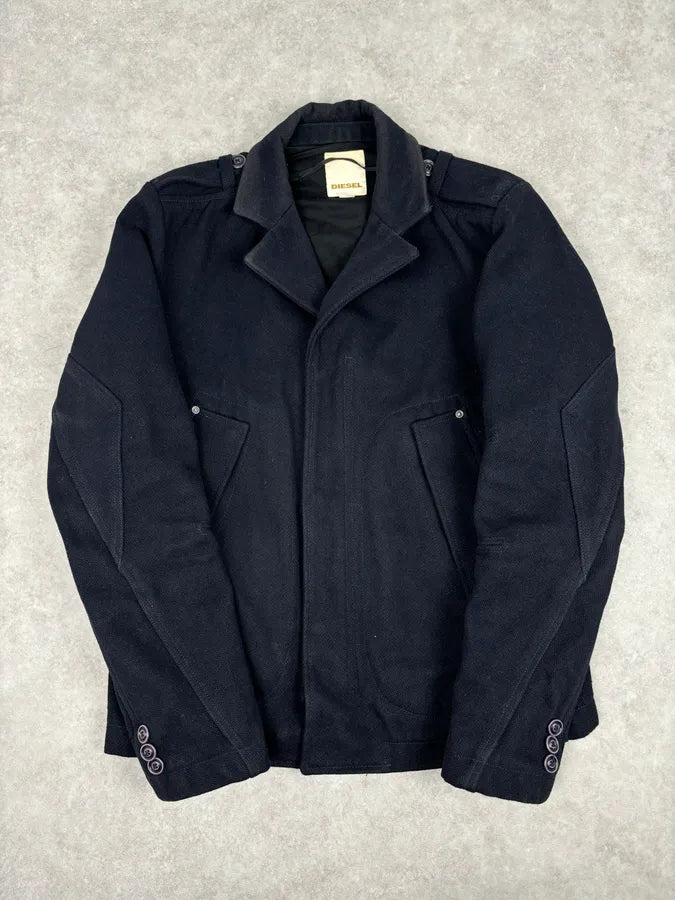 1990s Diesel Navy Wool Coat jybIDjT 0