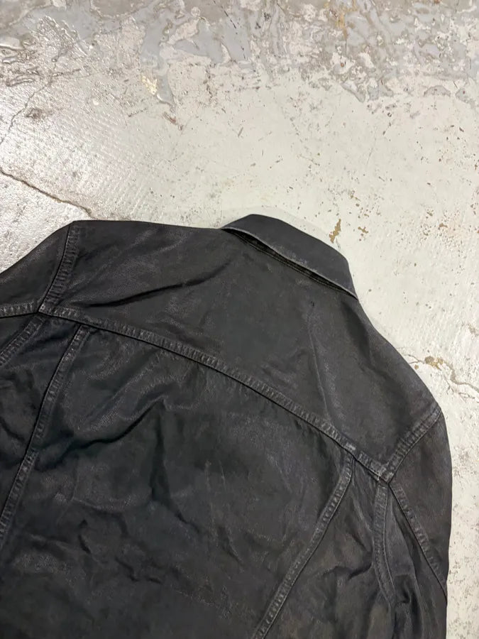 Diesel Black Denim Distressed Contrast Trim Denim Jacket PcHDtVT 5