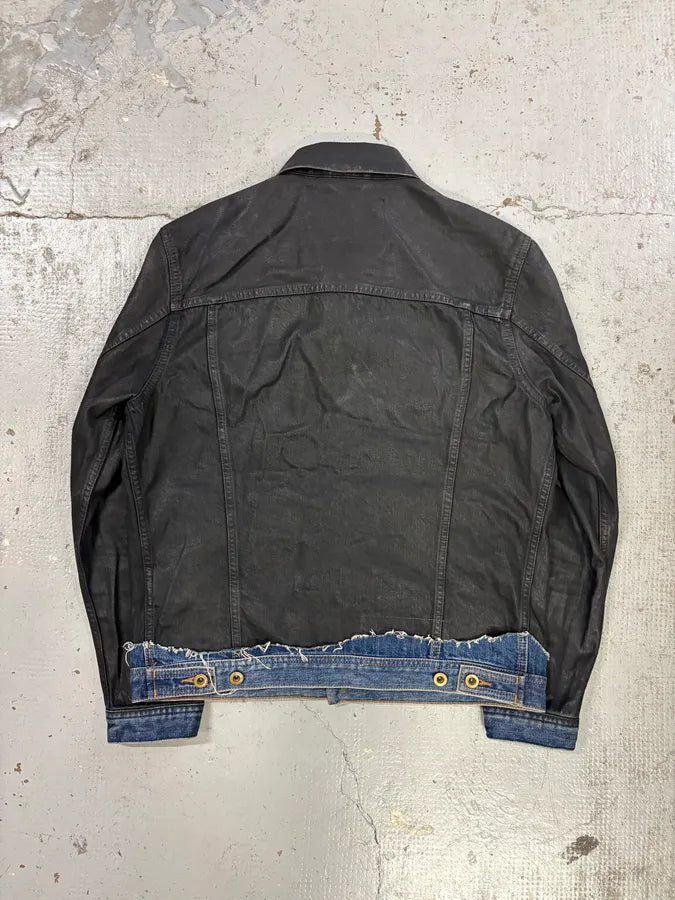 Diesel Black Denim Distressed Contrast Trim Denim Jacket PcHDtVT 4