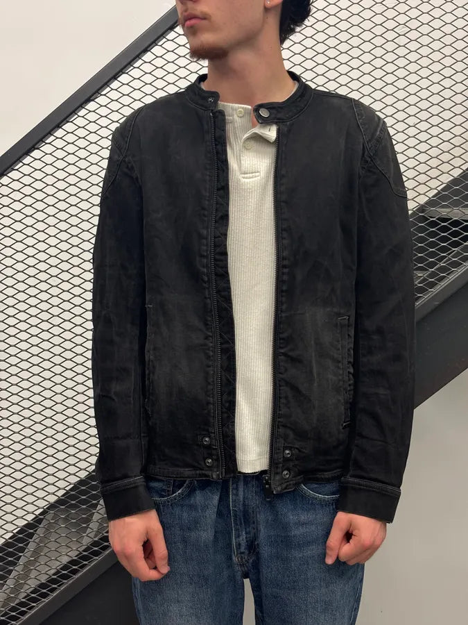 Diesel Black Eroded Biker Denim Jacket foAZFiJ 1