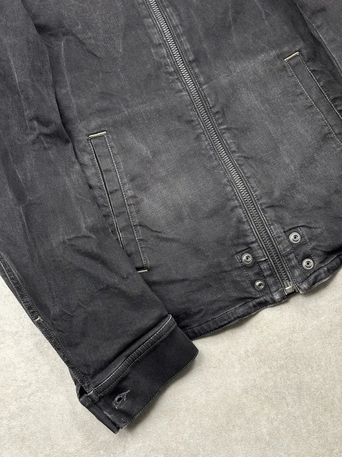 Diesel Black Eroded Biker Denim Jacket foAZFiJ 7