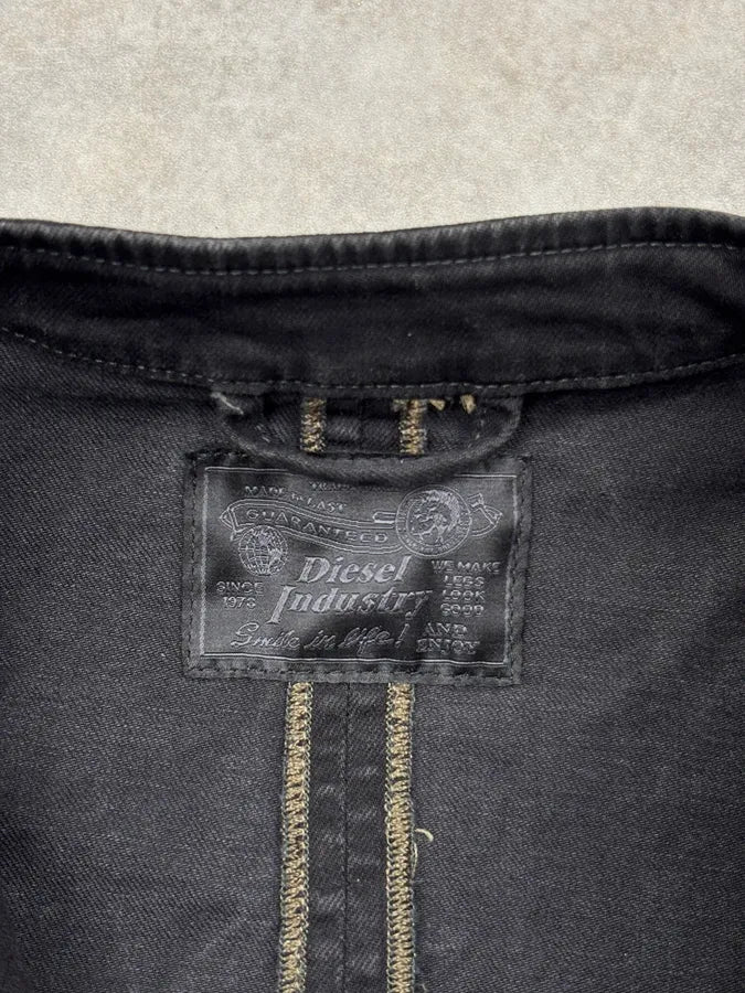 Diesel Black Eroded Biker Denim Jacket foAZFiJ 9