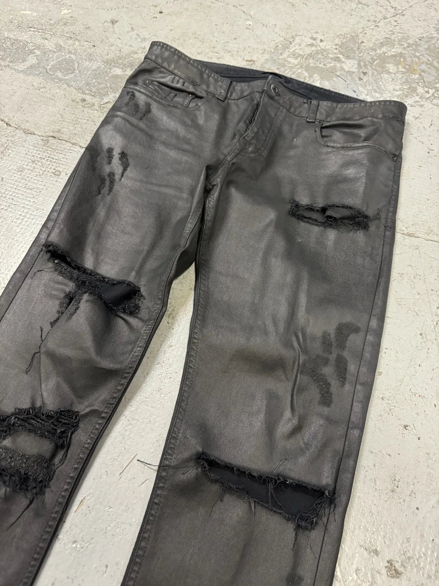 Diesel Black Gold Black Waxed Effect Leather Obscure Pants ARDeJgp 11