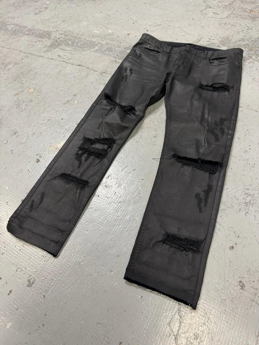 Diesel Black Gold Black Waxed Effect Leather Obscure Pants ARDeJgp 12