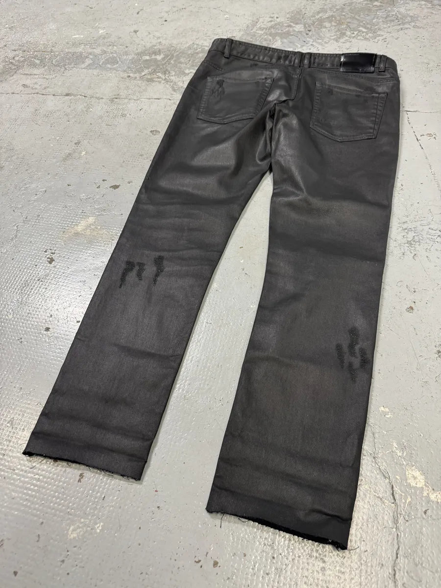 Diesel Black Gold Black Waxed Effect Leather Obscure Pants ARDeJgp 5