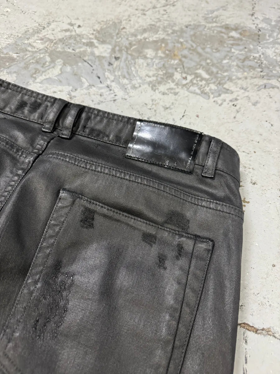 Diesel Black Gold Black Waxed Effect Leather Obscure Pants ARDeJgp 6