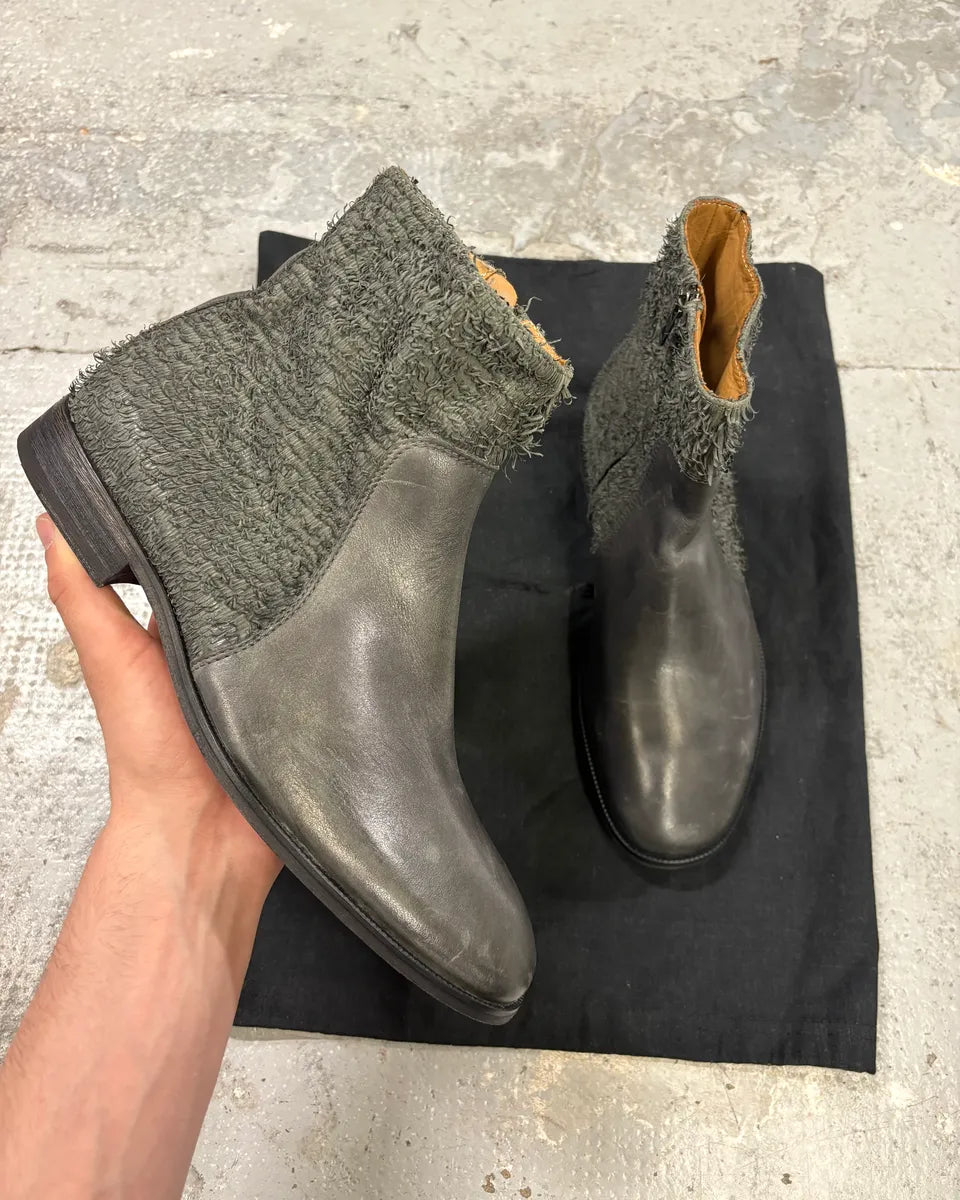 Diesel Black Gold Brown Hybrid Leather Plushed Boots JyDsjxc 0