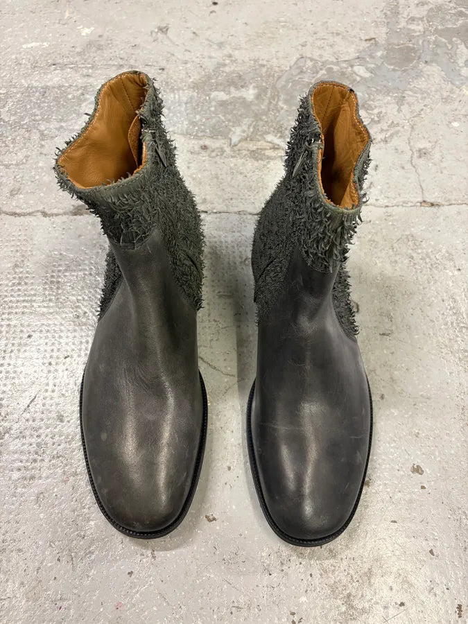 Diesel Black Gold Brown Hybrid Leather Plushed Boots JyDsjxc 1