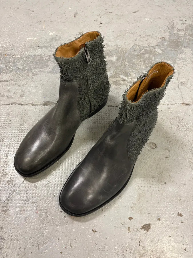 Diesel Black Gold Brown Hybrid Leather Plushed Boots JyDsjxc 2