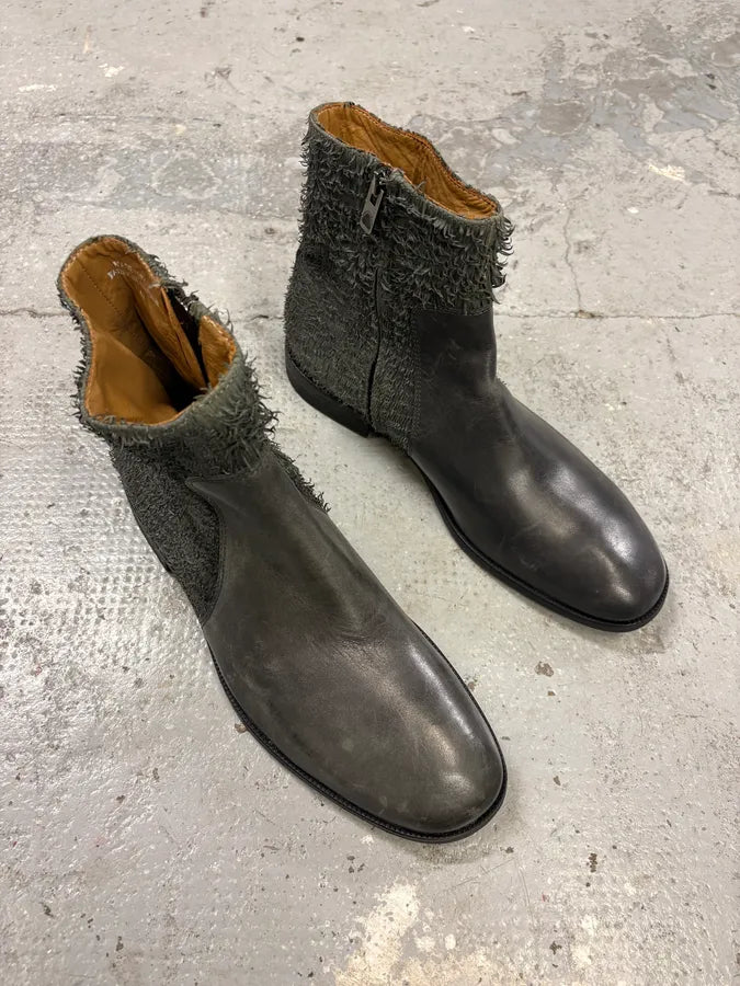 Diesel Black Gold Brown Hybrid Leather Plushed Boots JyDsjxc 3