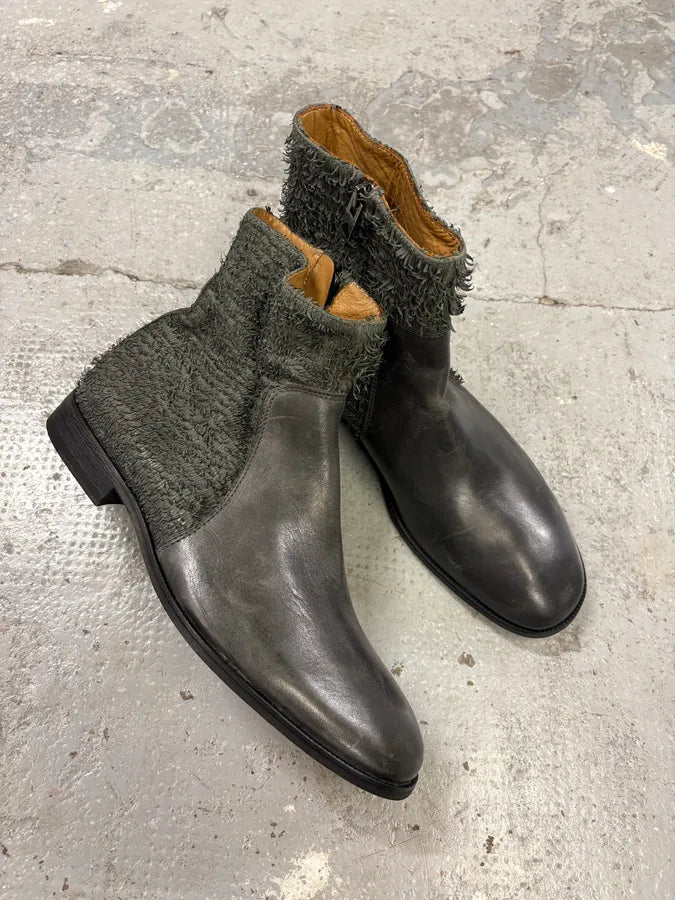 Diesel Black Gold Brown Hybrid Leather Plushed Boots JyDsjxc 4