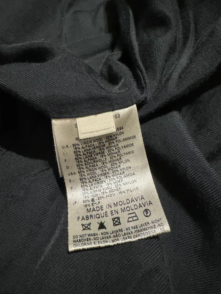 Diesel Black Gold Grey Blurred Wool Long Buttoned Coat kTnItMx 5