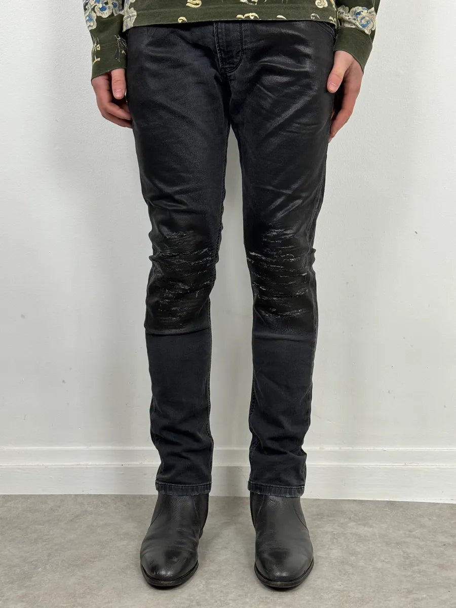 Diesel Black Gold Grey Distressed Denim Jeans tEmMwZQ 1
