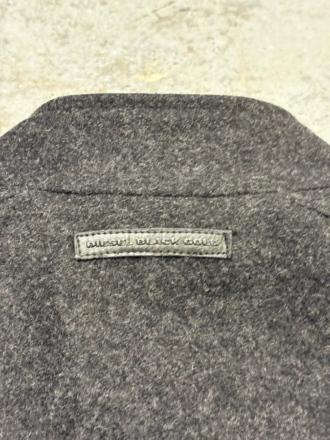 Diesel Black Gold Grey Wool Officer Buttoned Biker Jacket JwCBUsX 9