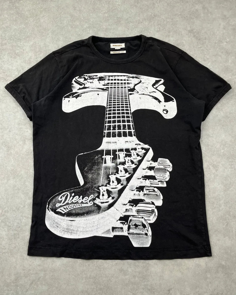 Diesel Black Guitar Rock T-Shirt YyfvSsL 0