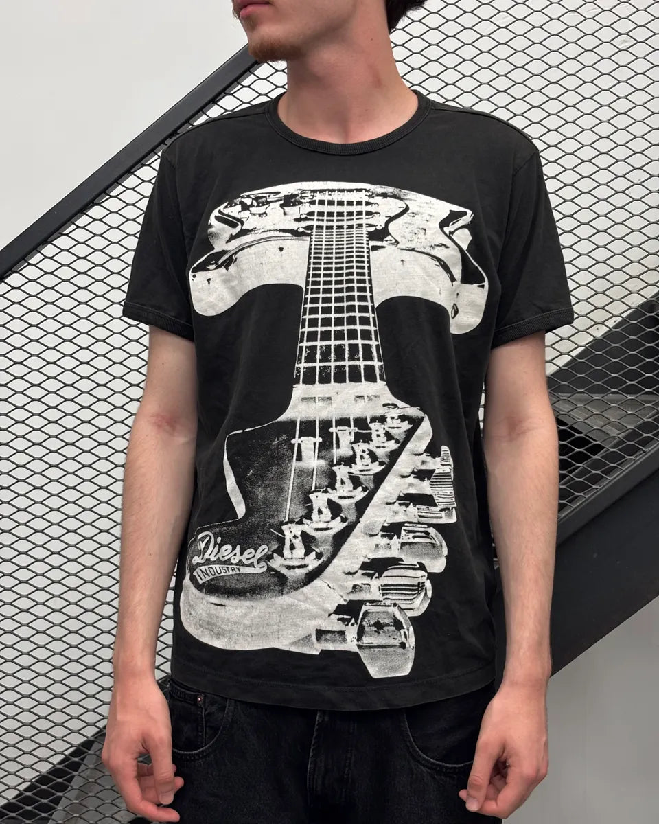 Diesel Black Guitar Rock T-Shirt YyfvSsL 1