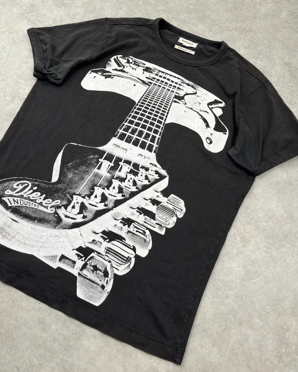 Diesel Black Guitar Rock T-Shirt YyfvSsL 3