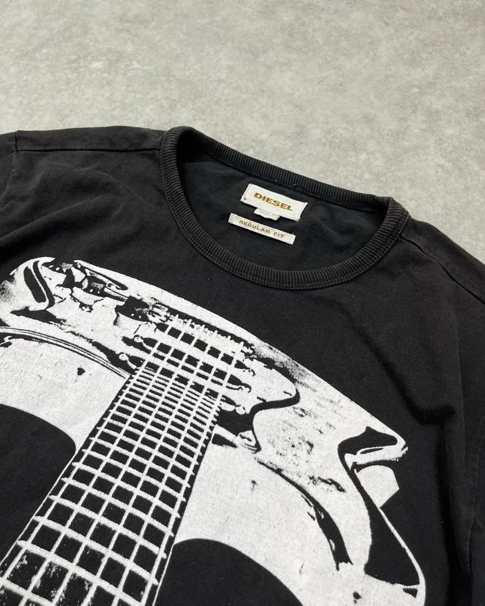 Diesel Black Guitar Rock T-Shirt YyfvSsL 4
