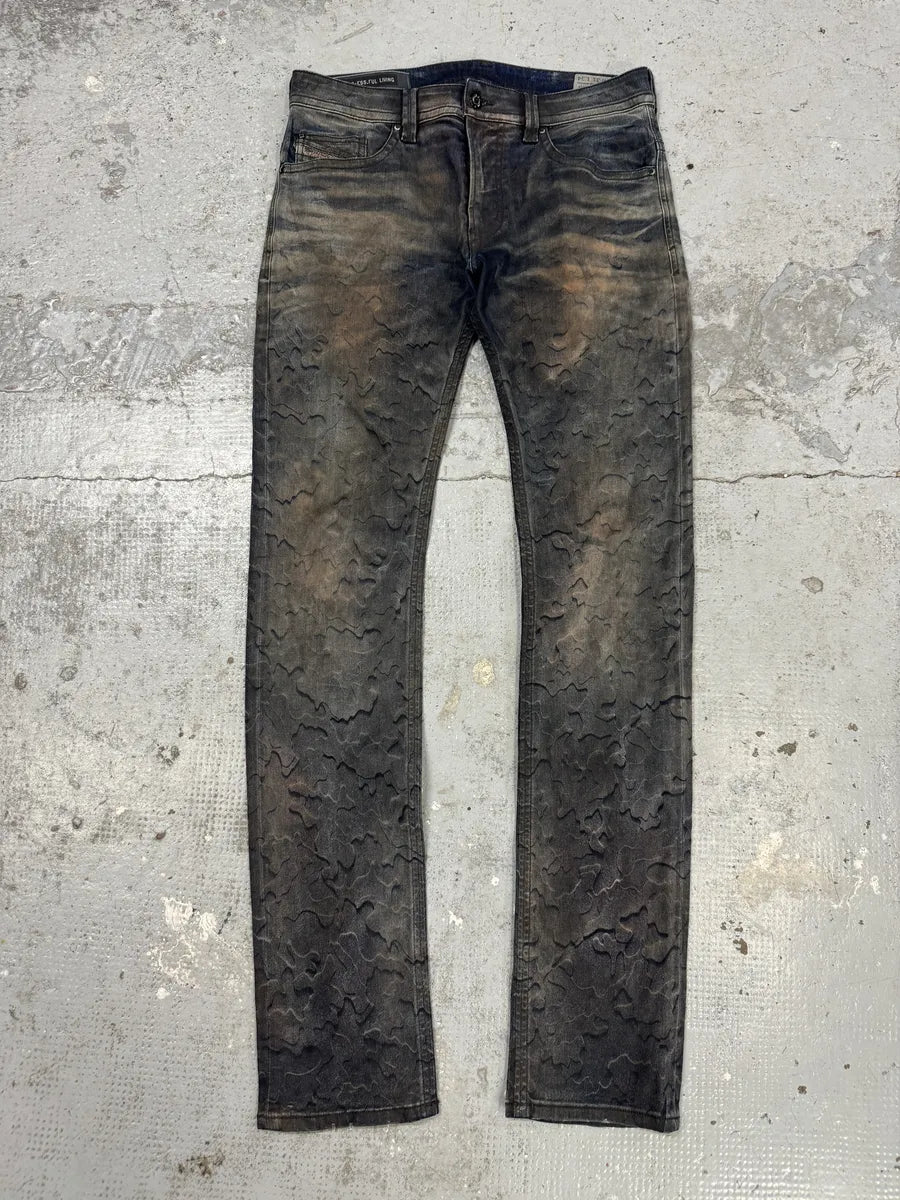 Diesel Black Label Blue Special Bleached Effect Slim Jeans LajOSdg 0
