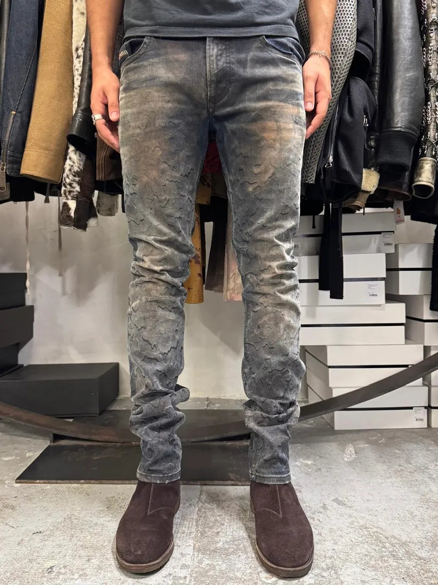 Diesel Black Label Blue Special Bleached Effect Slim Jeans LajOSdg 1
