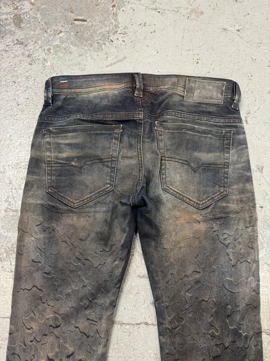 Diesel Black Label Blue Special Bleached Effect Slim Jeans LajOSdg 7