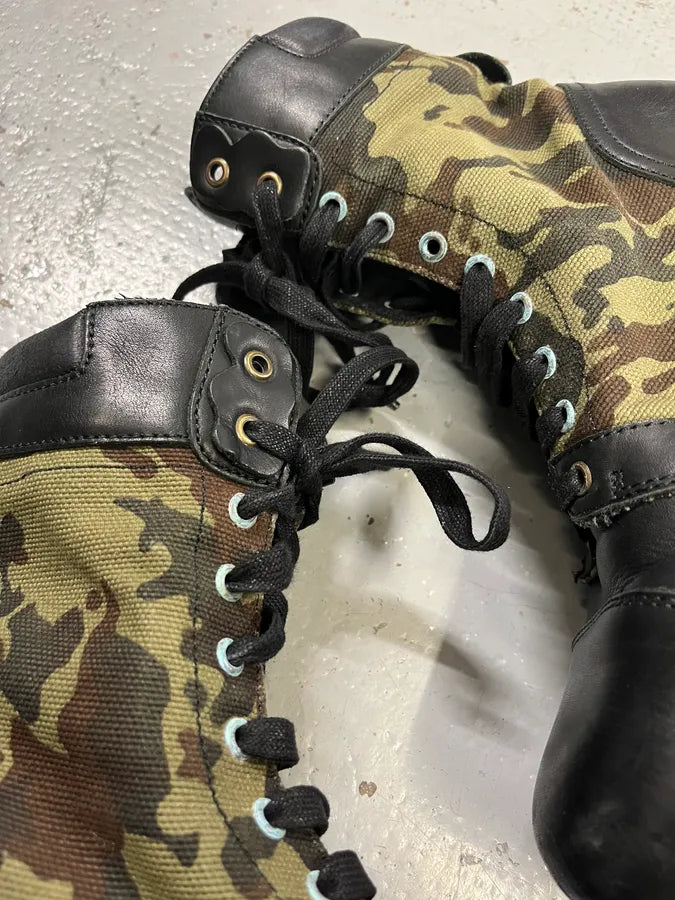 Diesel Black Leather & Camo Combat Boots VUDKffA 3
