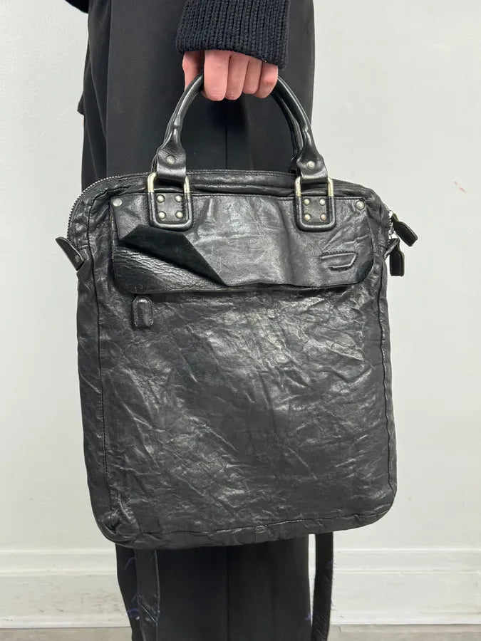 Diesel Black Leather Avant-Garde Shoulder Bag lXcMFhe 1
