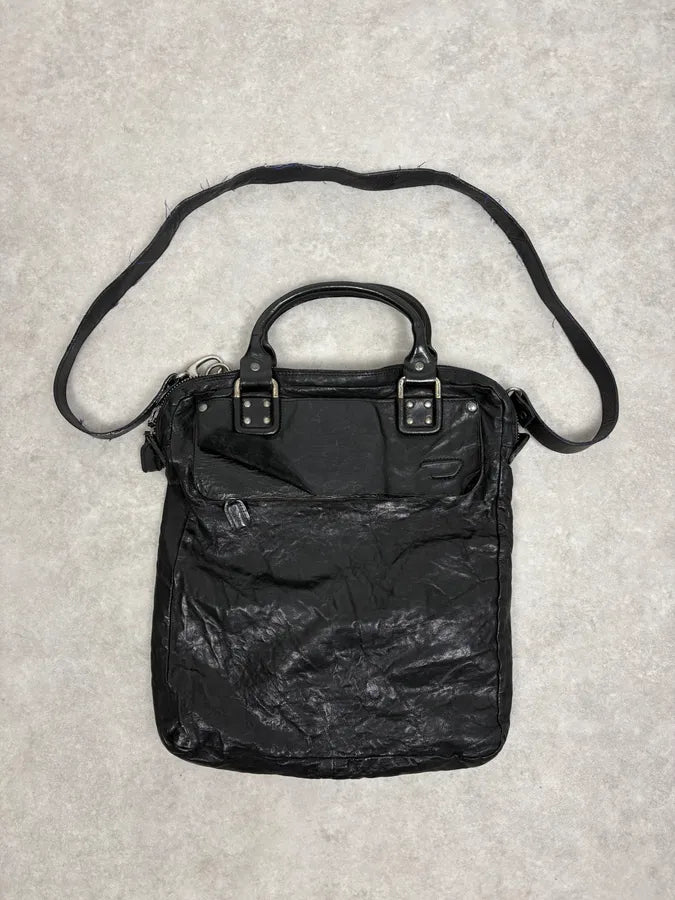 Diesel Black Leather Avant-Garde Shoulder Bag lXcMFhe 0