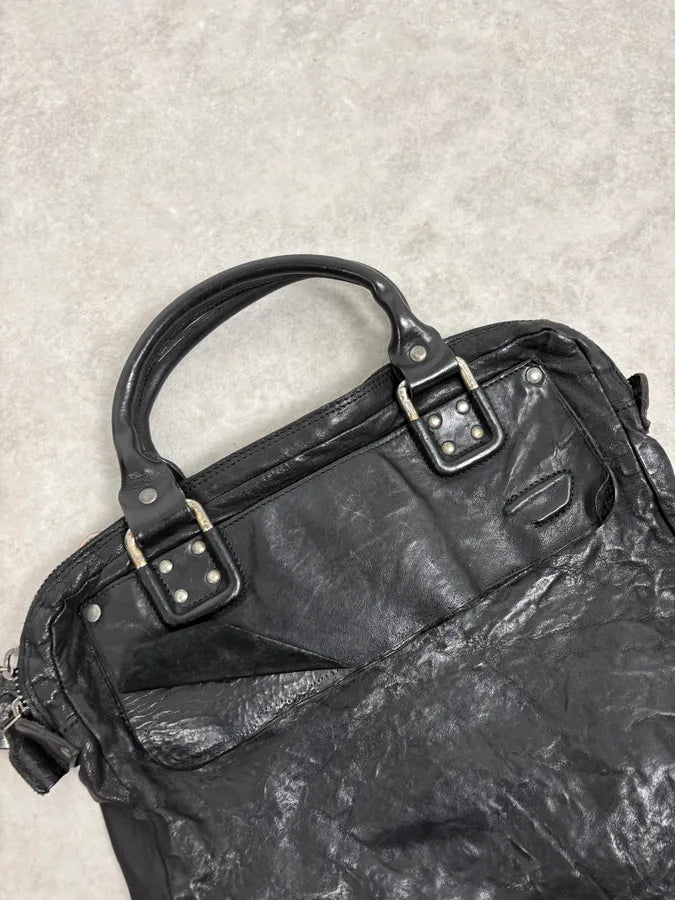 Diesel Black Leather Avant-Garde Shoulder Bag lXcMFhe 7