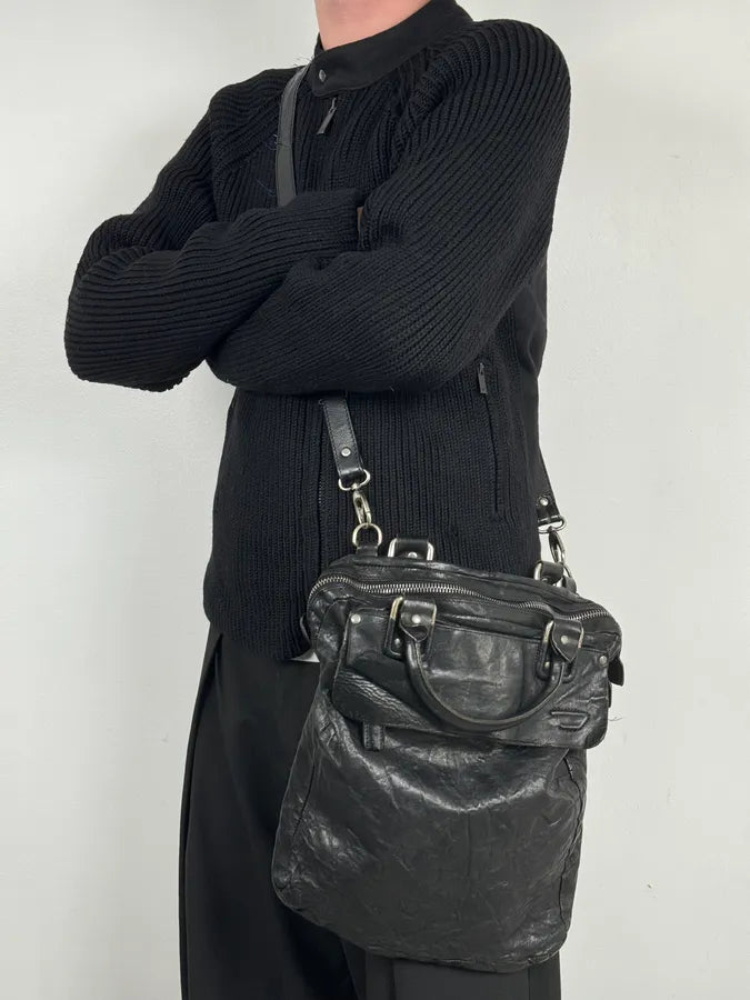 Diesel Black Leather Avant-Garde Shoulder Bag lXcMFhe 2