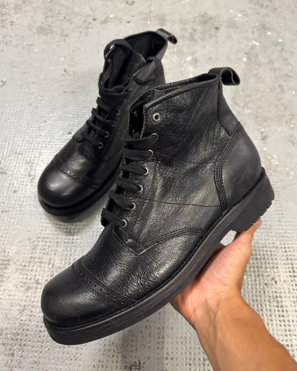 Diesel Black Leather Daily Boots goCiPlp 0
