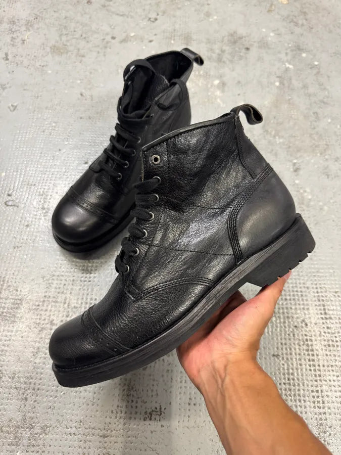 Diesel Black Leather Daily Boots goCiPlp 2